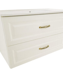 Pakabinama vonios spintelė po kriaukle su praustuvu