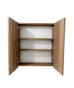 Pakabinama spintelė atidaryta, ruda